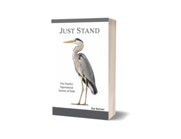 Book cover for "Just Stand" with bird on front and white background