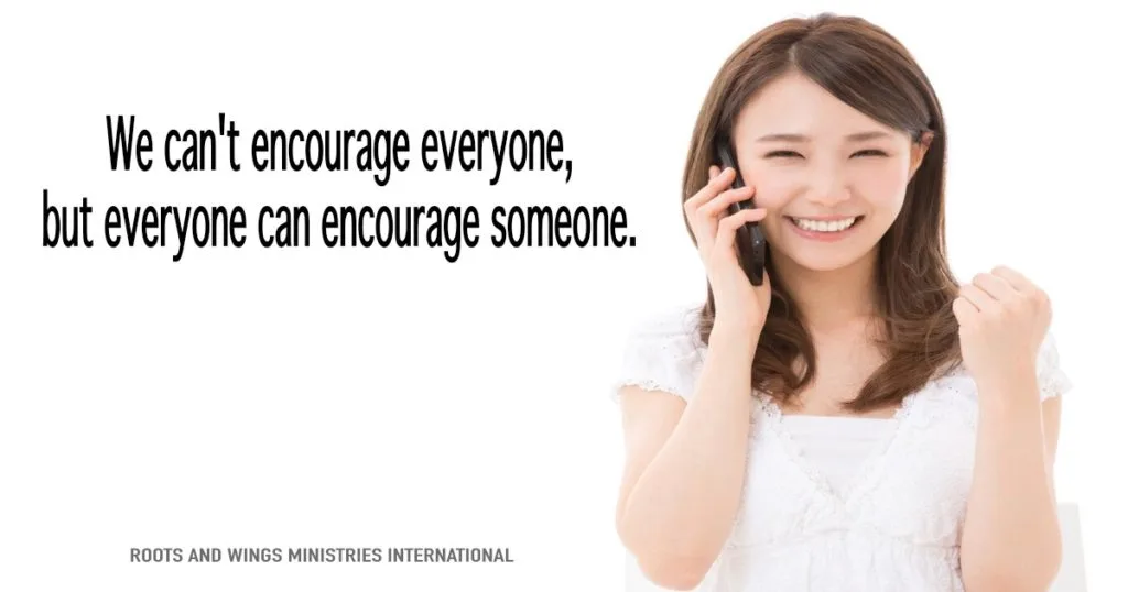 a woman on the phone being encouraged